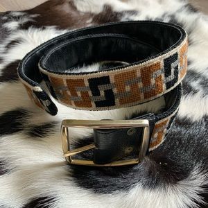 Vintage Aztec Geometric Chain Link Woven Belt